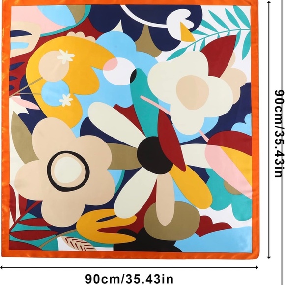 Satin Silk Scarf - Large Hair Bandana, Sleeping Wrap for Women - Picture 2 of 5